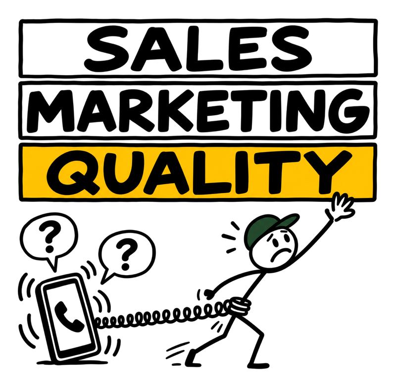 Doodle: a buzzing phone full of crew questions pulls the owner away from sales, marketing, and quality